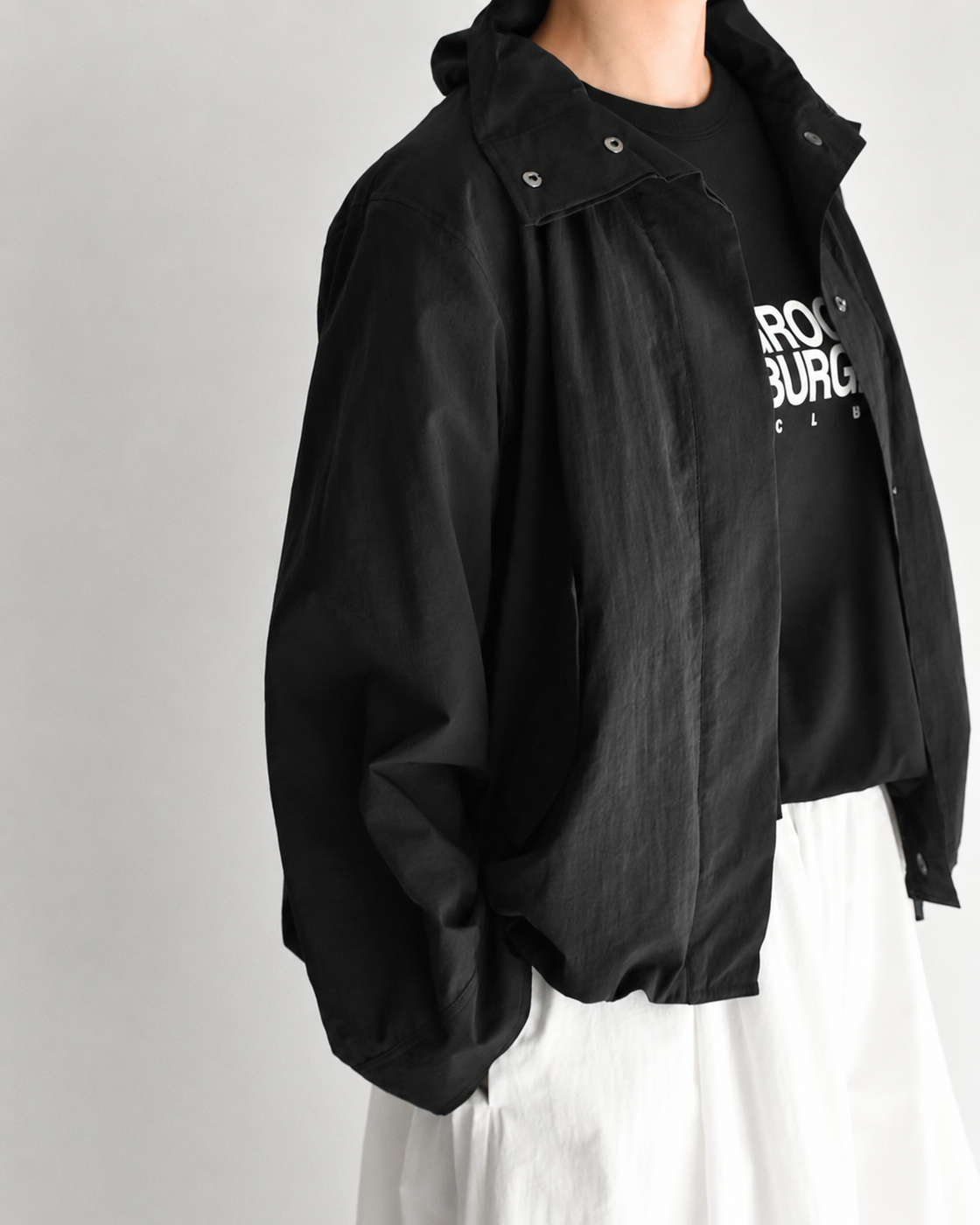 ファンネルネックジャケット Black