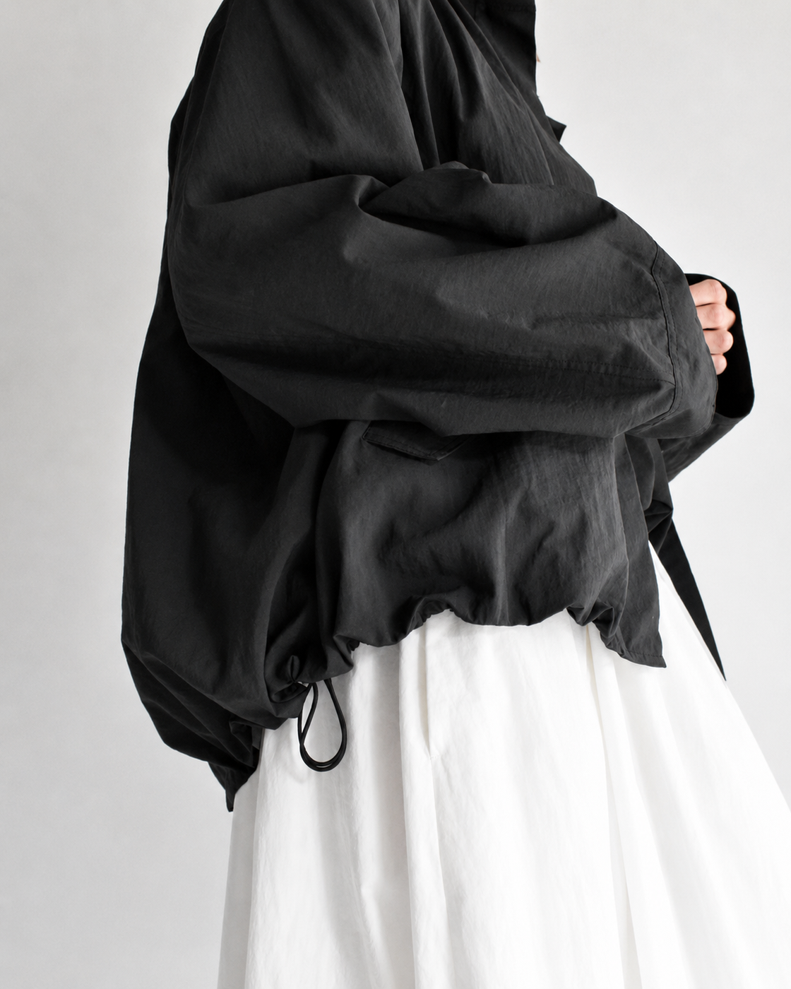 ファンネルネックジャケット Black