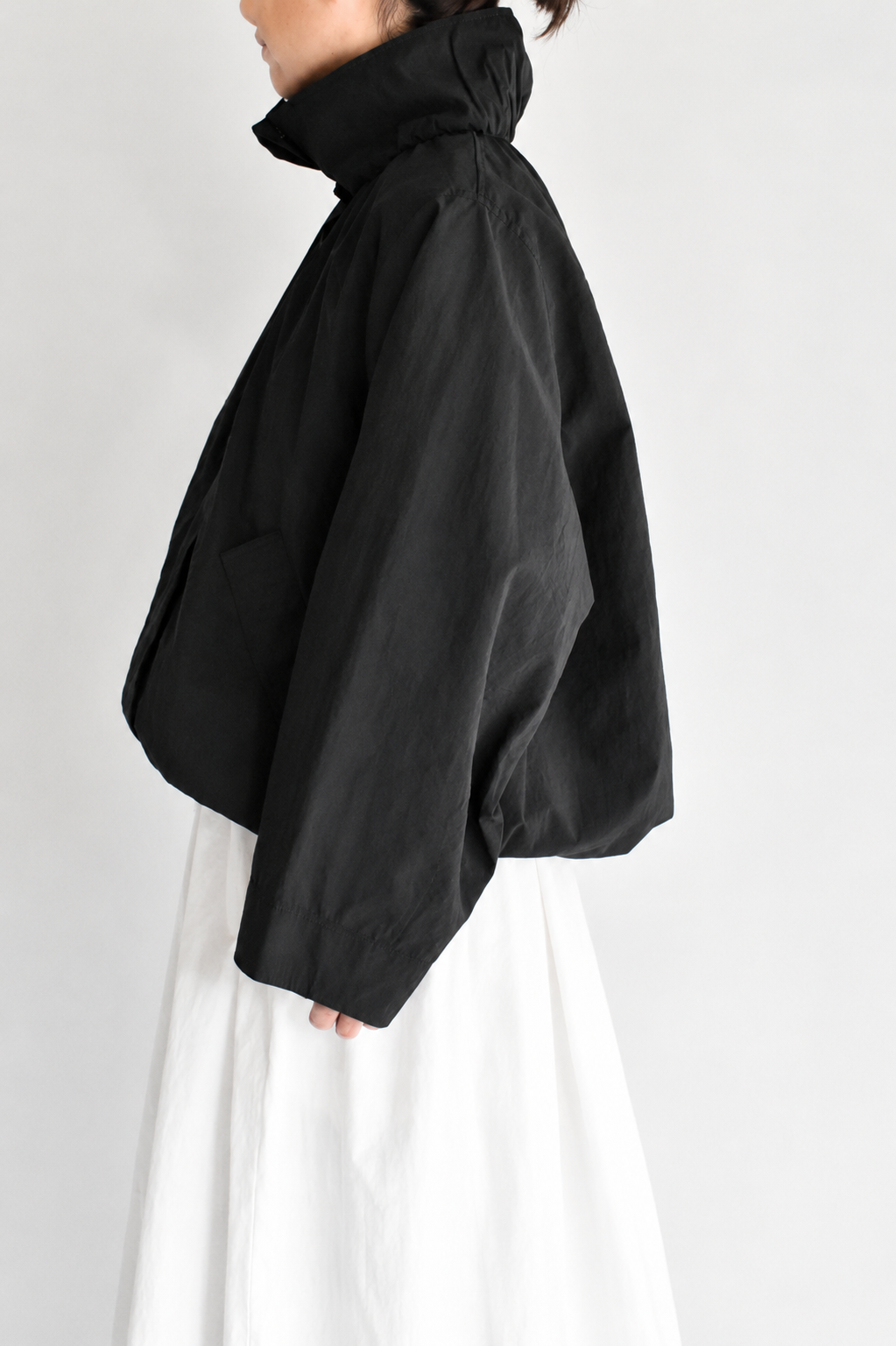 ファンネルネックジャケット Black