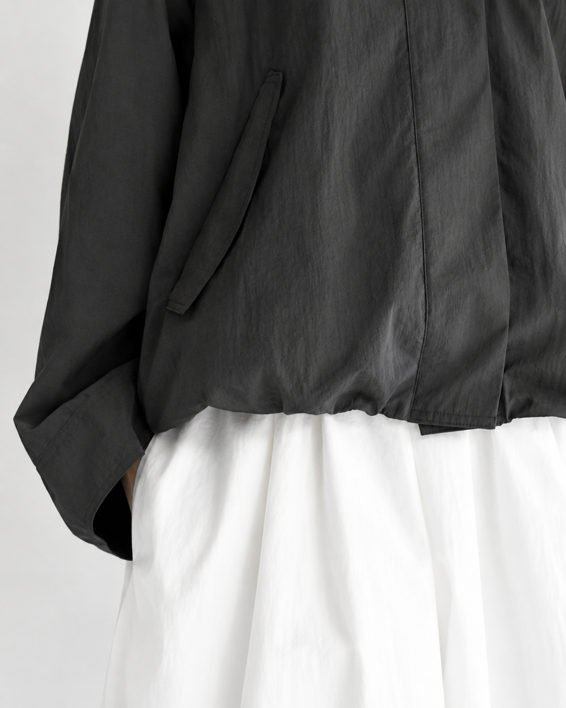 ファンネルネックジャケット Black