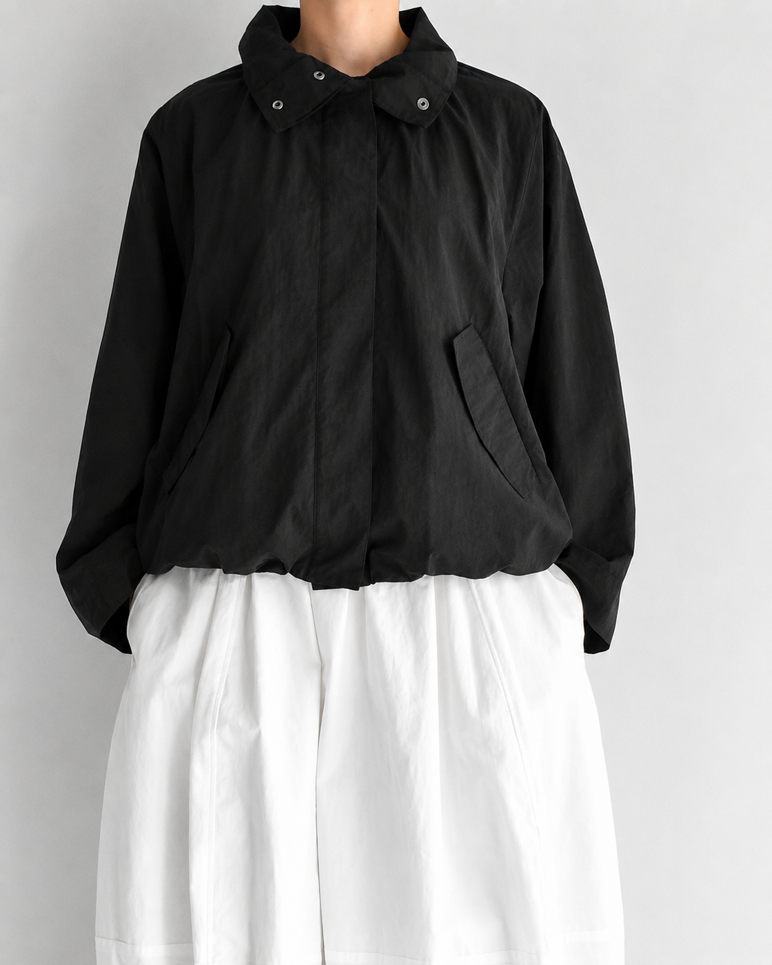 ファンネルネックジャケット Black