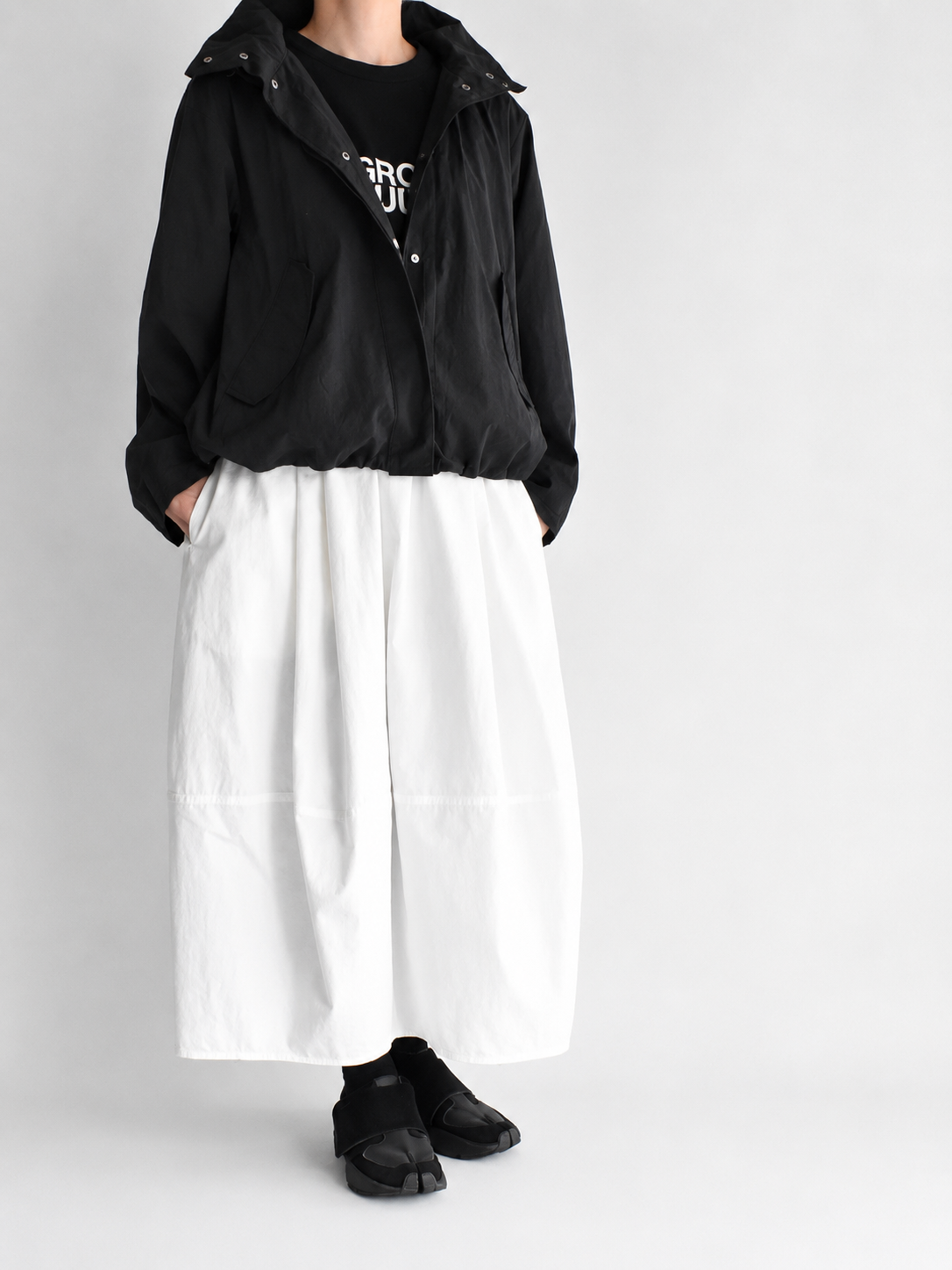 ファンネルネックジャケット Black
