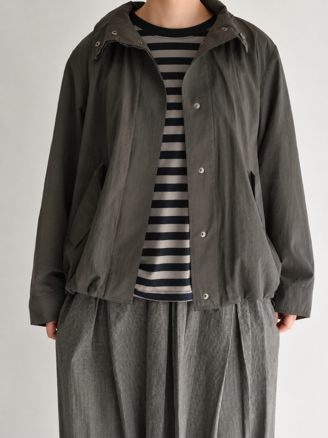 ファンネルネックジャケット Brown