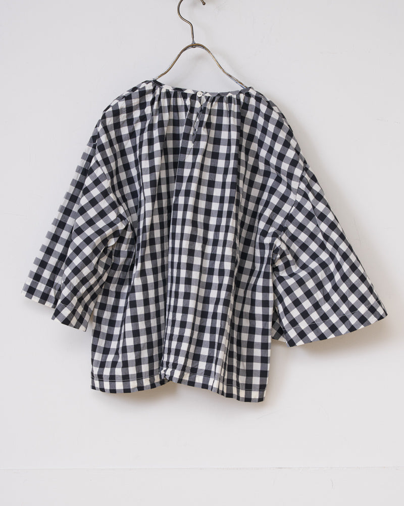 【予約】S/S G1055 GINGHAM BELL SLEEVE PULLOVER（4月初旬 - 4月中旬）