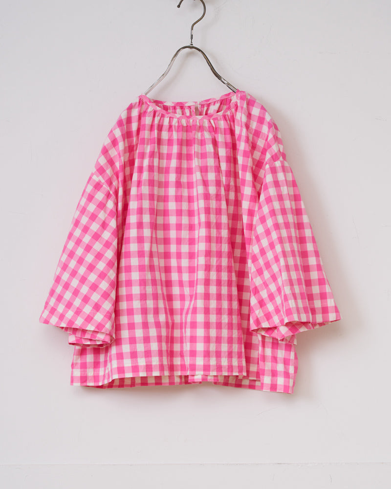 【予約】S/S G1055 GINGHAM BELL SLEEVE PULLOVER（4月初旬 - 4月中旬）