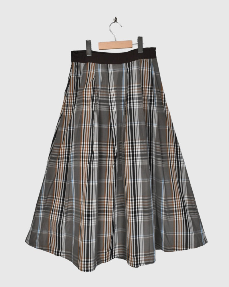 CHECK A LINE SKIRT 'FELINA' BeigeBrown